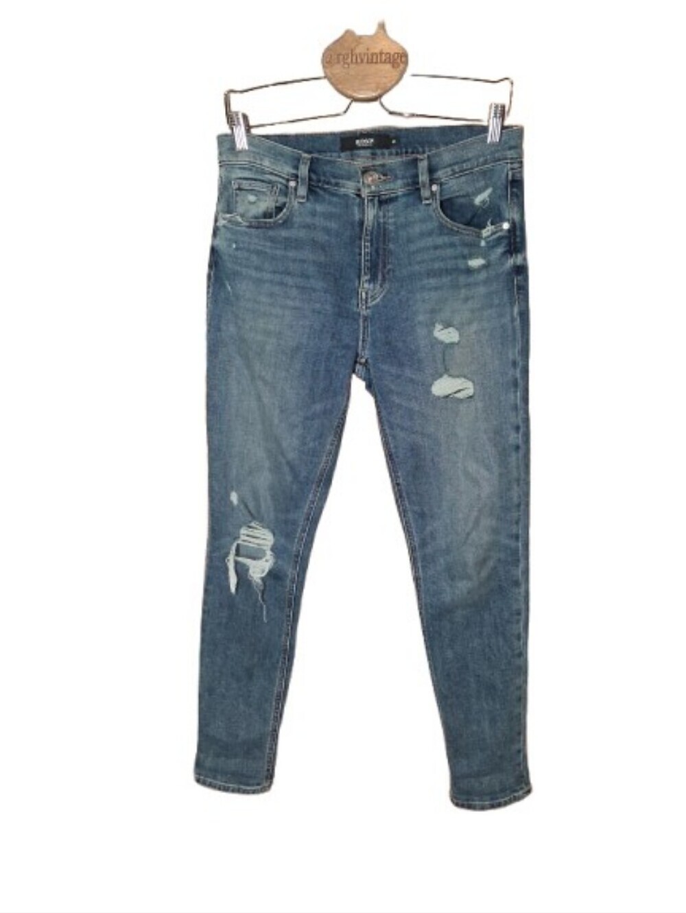 Hudson Women's Lana Boyfriend Jeans Distressed 28 Casual Cotton Blend